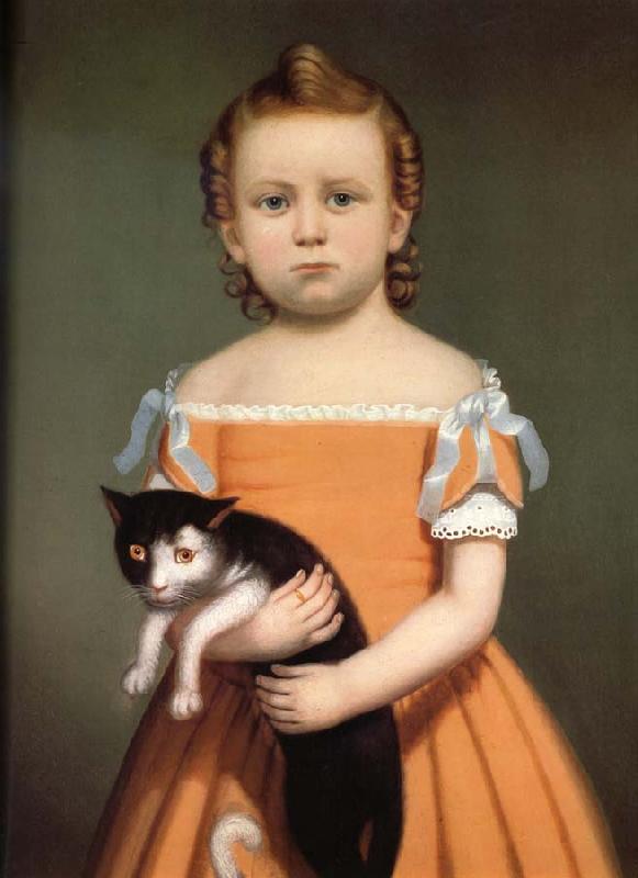 William Thompson Bartoll Gril and Cat oil painting image